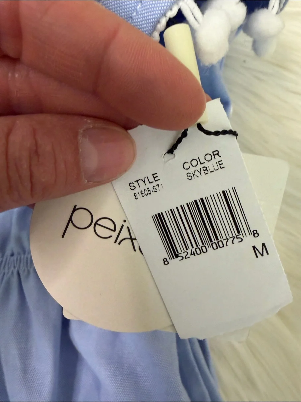 Peixoto‎ Light Blue Pom-Pom Ruffle Dress for Girls Size Medium (8-10)
